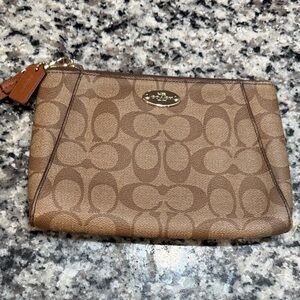 Coach Tan Signature Pouch